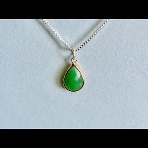 925 silver necklace jade crystal 19 inch long